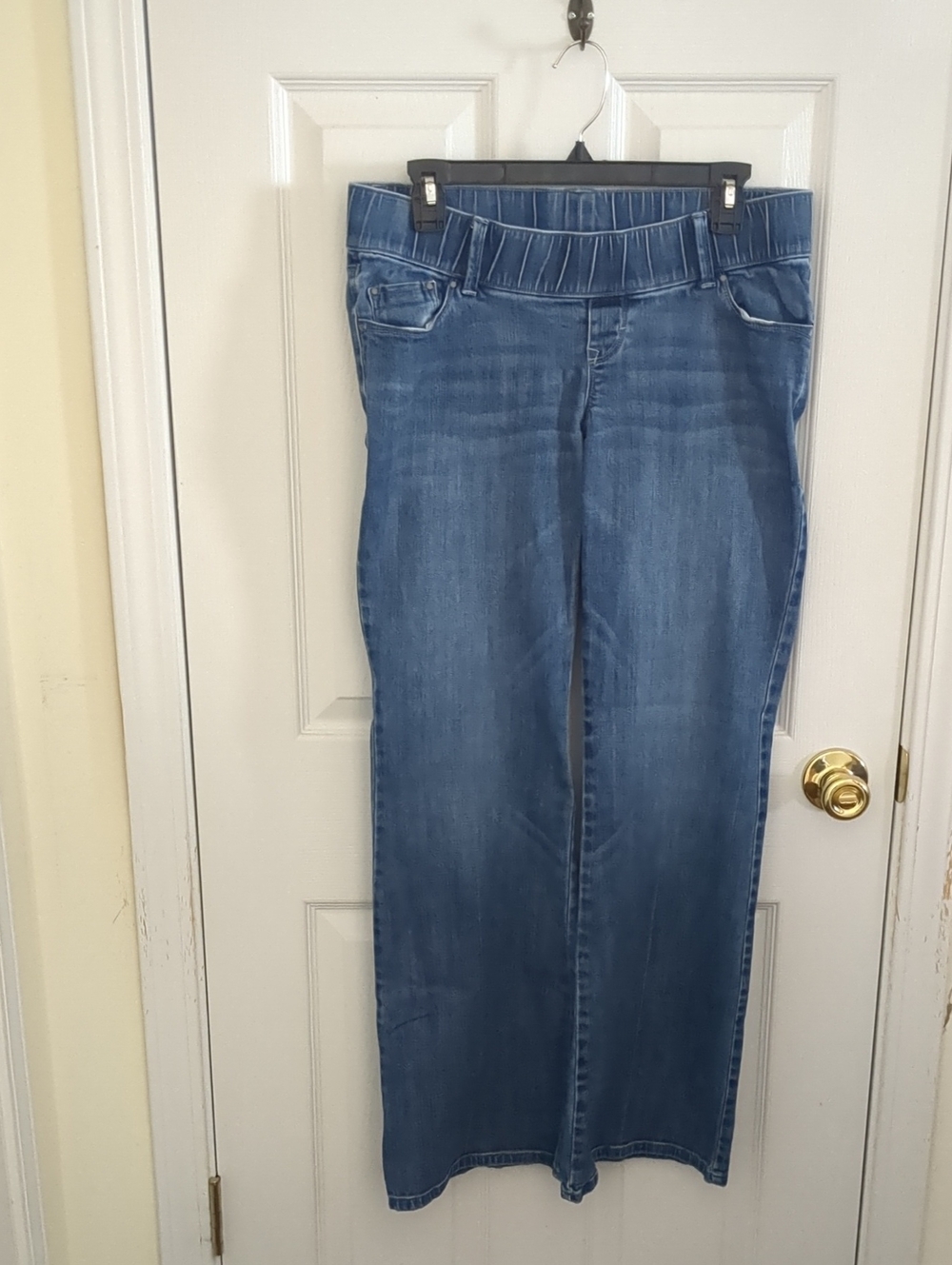 Y2K Old Navy Wide Leg Maternity Jeans in Blue With Detailed Back Pockets